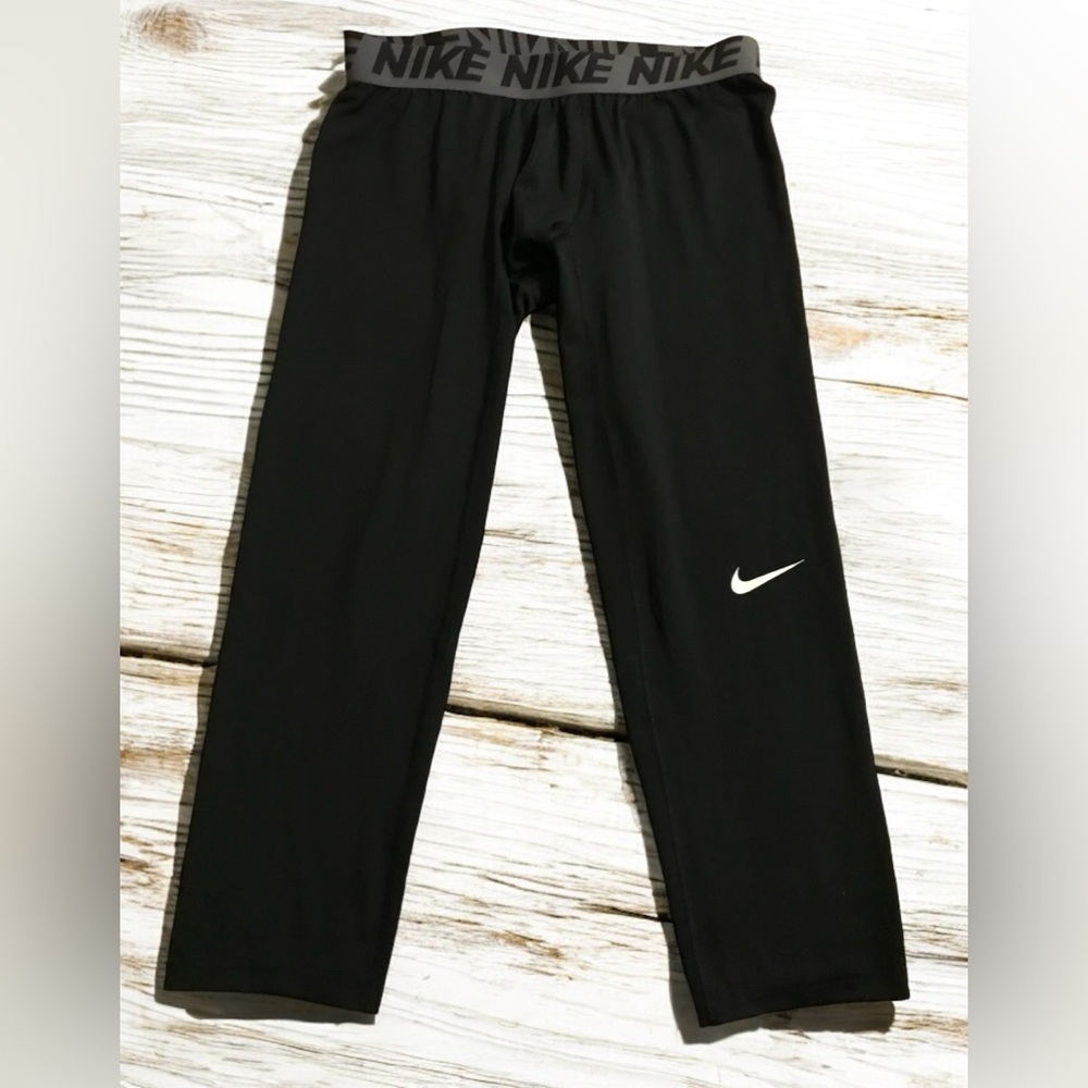 Nike Pro Dri Fit Mens Black Compression Pants‎ Capri Leggings Sz XL